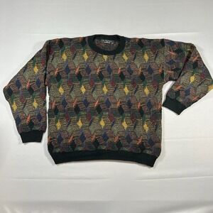 Vintage Protege Collection Sweaters Mens XL Multicolor Geometric Print Crew Neck